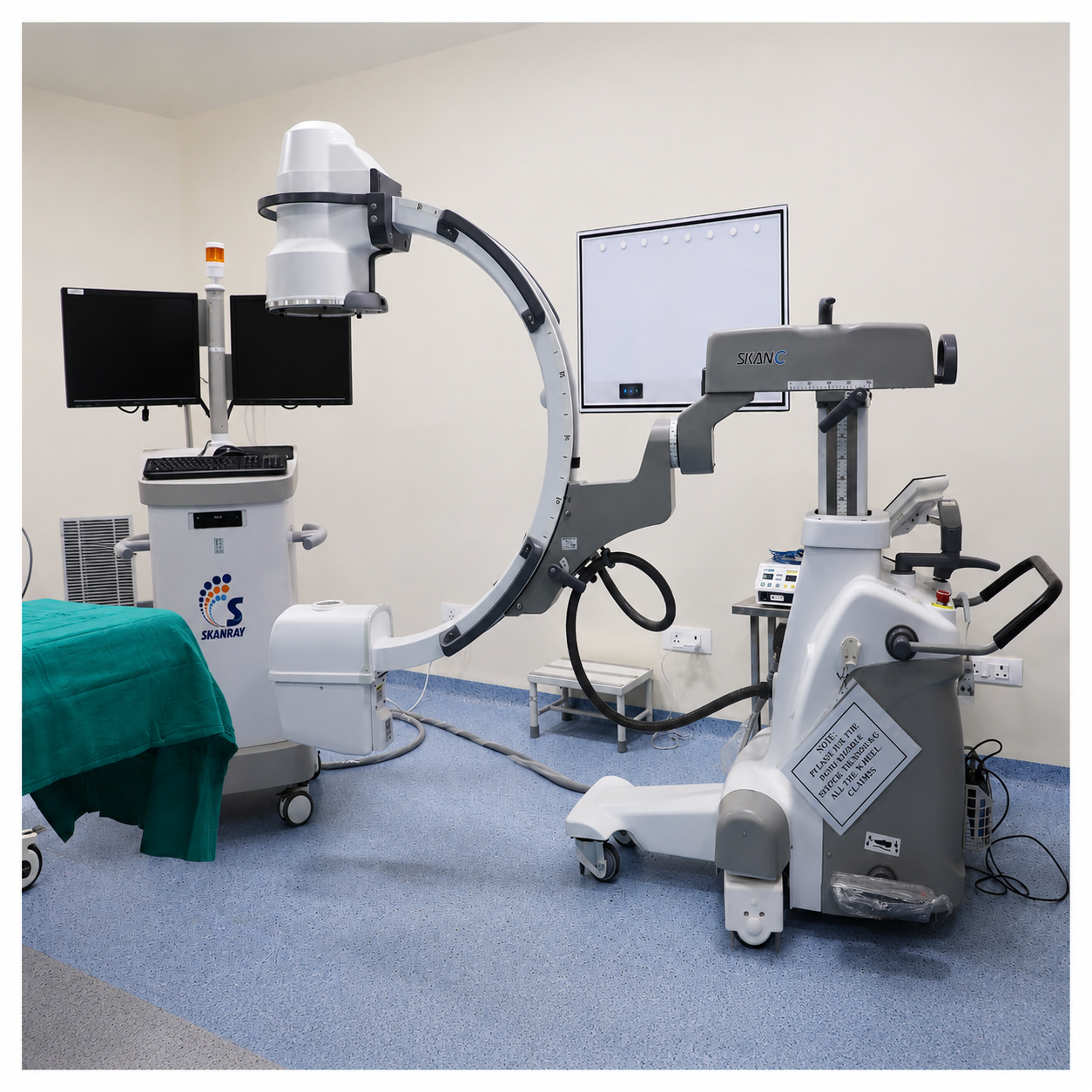 Advanced C-arm imaging machine used for brain tumor surgery=
